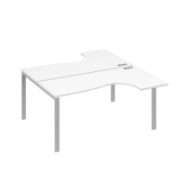 А4 С1 182 БП (Белый премиум/Серый) Рабочая станция опоры UNO столы 2х160 Классика