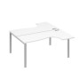 А4 С1 182 БП (Белый премиум/Серый) Рабочая станция опоры UNO столы 2х160 Классика