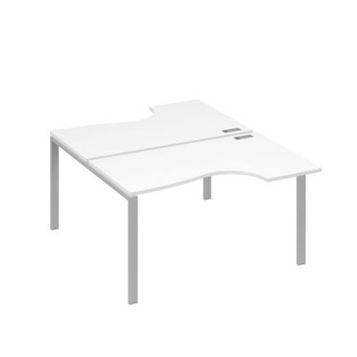 А4 С1 184 БП (Белый премиум/Серый) Рабочая станция опоры UNO столы 2х140 Классика