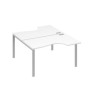 А4 С1 184 БП (Белый премиум/Серый) Рабочая станция опоры UNO столы 2х140 Классика