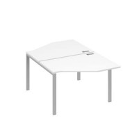 А4 С1 186 БП (Белый премиум/Серый) Рабочая станция опоры UNO со столами Техно 2х120