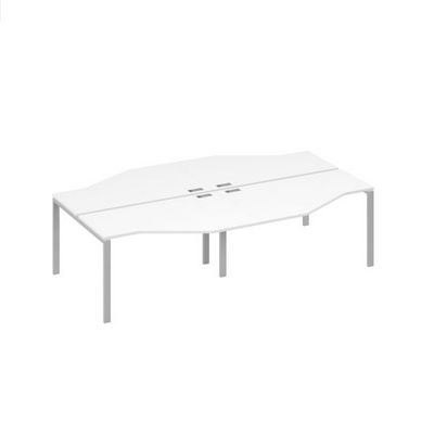 А4 С1 187-2 БП (Белый премиум/Серый) Рабочая станция каркас UNO столы 4х140 Техно