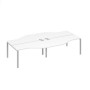 А4 С1 188-2 БП (Белый премиум/Серый) Рабочая станция каркас UNO столы 4х160 Техно