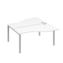 А4 С1 188 БП (Белый премиум/Серый) Рабочая станция опоры UNO со столами Техно 2х160