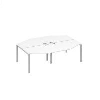 А4 С1 189-2 БП (Белый премиум/Серый) Рабочая станция 4х120 столы Техно каркас UNO