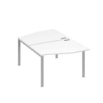 А4 С1 189 БП (Белый премиум/Серый) Рабочая станция каркас UNO столы 2х120 Техно