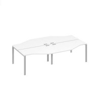 А4 С1 190-2 БП (Белый премиум/Серый) Рабочая станция 4х140 столы Техно каркас UNO