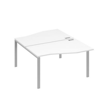 А4 С1 190 БП (Белый премиум/Серый) Рабочая станция каркас UNO столы 2х140 Техно