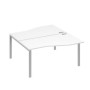 А4 С1 191 БП (Белый премиум/Серый) Рабочая станция каркас UNO столы 2х160 Техно