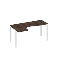 А4 Б1 035 ДР (Дуб ристретто/Белый) Стол эргономичный левый "Классика" на металлокаркасе UNO