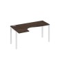 А4 Б1 035 ДР (Дуб ристретто/Белый) Стол эргономичный левый "Классика" на металлокаркасе UNO