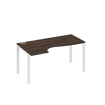 А4 Б1 045 ДР (Дуб ристретто/Белый) Стол эргономичный левый "Классика" на металлокаркасе UNO