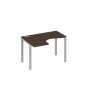 А4 С1 031 ДР (Дуб ристретто/Серый) Стол эргономичный левый "Классика" на металлокаркасе UNO