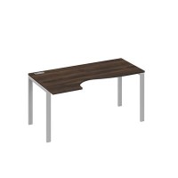 А4 С1 045 ДР (Дуб ристретто/Серый) Стол эргономичный левый "Классика" на металлокаркасе UNO