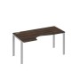 А4 С1 045 ДР (Дуб ристретто/Серый) Стол эргономичный левый "Классика" на металлокаркасе UNO