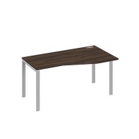 А4 С1 066 ДР (Дуб ристретто/Серый) Стол эргономичный правый "Техно" на металлокаркасе UNO