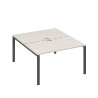 А4 А1 177 ДШ (Дуб шамони/Антрацит) Рабочая станция на каркасе UNO столы 2х140