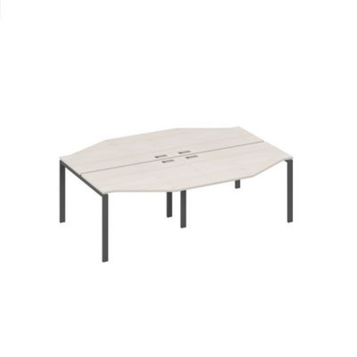 А4 А1 189-2 ДШ Рабочая станция 4х120 столы Техно каркас UNO, дуб шамони с металлом антрацит