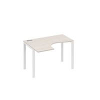 А4 Б1 031 ДШ (Дуб шамони/Белый) Стол эргономичный левый "Классика" на металлокаркасе UNO