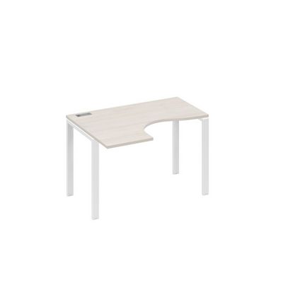 А4 Б1 031 ДШ (Дуб шамони/Белый) Стол эргономичный левый "Классика" на металлокаркасе UNO