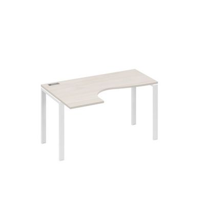 А4 Б1 033 ДШ (Дуб шамони/Белый) Стол эргономичный левый "Классика" на металлокаркасе UNO