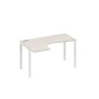А4 Б1 033 ДШ (Дуб шамони/Белый) Стол эргономичный левый "Классика" на металлокаркасе UNO