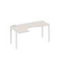 А4 Б1 035 ДШ (Дуб шамони/Белый) Стол эргономичный левый "Классика" на металлокаркасе UNO