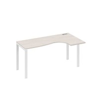 А4 Б1 036 ДШ (Дуб шамони/Белый) Стол эргономичный правый "Классика" на металлокаркасе UNO