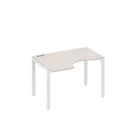 А4 Б1 041 ДШ (Дуб шамони/Белый) Стол эргономичный левый "Классика" на металлокаркасе UNO