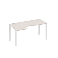 А4 Б1 045 ДШ (Дуб шамони/Белый) Стол эргономичный левый "Классика" на металлокаркасе UNO