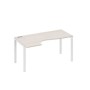 А4 Б1 045 ДШ (Дуб шамони/Белый) Стол эргономичный левый "Классика" на металлокаркасе UNO