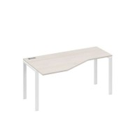 А4 Б1 055 ДШ (Дуб шамони/Белый) Стол эргономичный левый "Техно" на металлокаркасе UNO