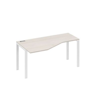 А4 Б1 055 ДШ (Дуб шамони/Белый) Стол эргономичный левый "Техно" на металлокаркасе UNO