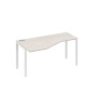 А4 Б1 055 ДШ (Дуб шамони/Белый) Стол эргономичный левый "Техно" на металлокаркасе UNO