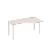 А4 Б1 056 ДШ (Дуб шамони/Белый) Стол эргономичный правый "Техно" на металлокаркасе UNO