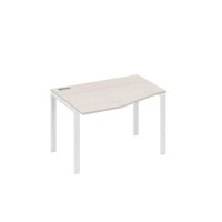 А4 Б1 061 ДШ (Дуб шамони/Белый) Стол эргономичный левый "Техно" на металлокаркасе UNO