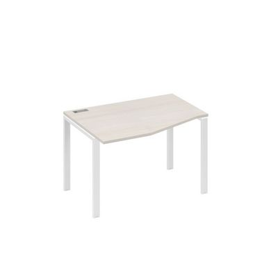 А4 Б1 061 ДШ (Дуб шамони/Белый) Стол эргономичный левый "Техно" на металлокаркасе UNO