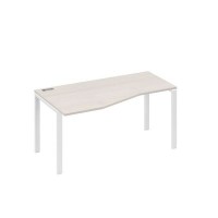 А4 Б1 065 ДШ (Дуб шамони/Белый) Стол эргономичный левый "Техно" на металлокаркасе UNO