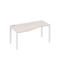 А4 Б1 065 ДШ (Дуб шамони/Белый) Стол эргономичный левый "Техно" на металлокаркасе UNO