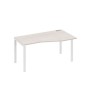 А4 Б1 066 ДШ (Дуб шамони/Белый) Стол эргономичный правый "Техно" на металлокаркасе UNO