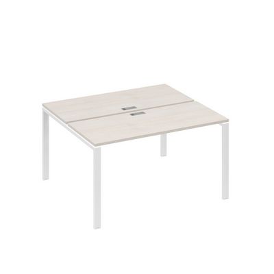 А4 Б1 171 ДШ (Дуб шамони/Белый) Рабочая станция на каркасе UNO столы 2х140