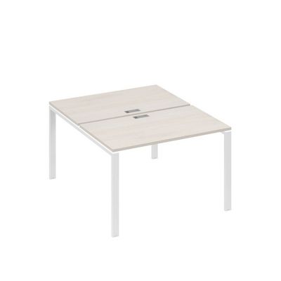 А4 Б1 173 ДШ (Дуб шамони/Белый) Рабочая станция на каркасе UNO столы 2х120