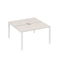 А4 Б1 174 ДШ (Дуб шамони/Белый) Рабочая станция на каркасе UNO столы 2х140