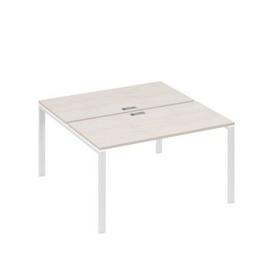 А4 Б1 174 ДШ (Дуб шамони/Белый) Рабочая станция на каркасе UNO столы 2х140