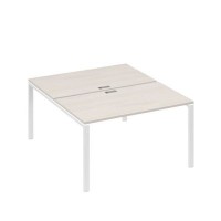 А4 Б1 177 ДШ (Дуб шамони/Белый) Рабочая станция на каркасе UNO столы 2х140