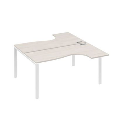 А4 Б1 182 ДШ (Дуб шамони/Белый) Рабочая станция опоры UNO столы 2х160 Классика