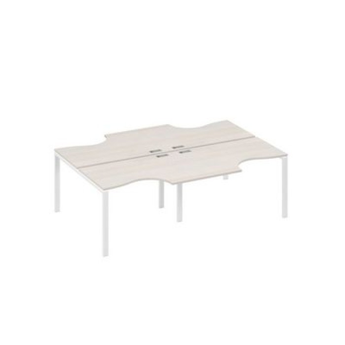А4 Б1 183-2 ДШ Станция рабочая UNO 4х120 со столами Классика, дуб шамони, металл белого цвета