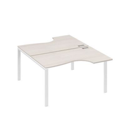 А4 Б1 184 ДШ (Дуб шамони/Белый) Рабочая станция опоры UNO столы 2х140 Классика