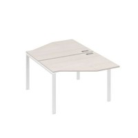 А4 Б1 186 ДШ (Дуб шамони/Белый) Рабочая станция опоры UNO со столами Техно 2х120