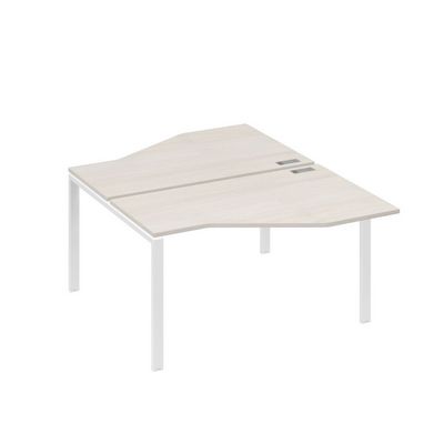 А4 Б1 187 ДШ (Дуб шамони/Белый) Рабочая станция опоры UNO со столами Техно 2х140